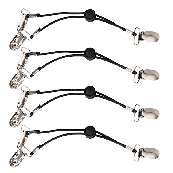 Multifunktionelle justerbare lagenclips Fasteners Suspender Clip på holdere Grippers stropper (sort)