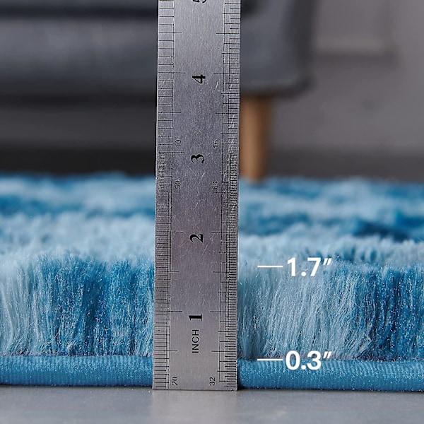 Mysig Känsla Rund Matta, Ryamatta Vardagsrumsmatta - Sängmatta Sovrum Stor Storlek Lång Lugg Modern Matta Lång Lugg Matta (Mörkblå, 80 cm)
