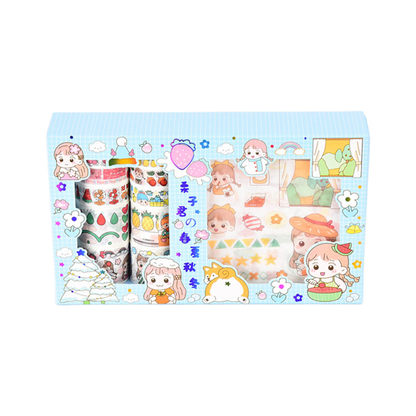 Washi-tejp DIY-dekoration Klistra in upprepade gånger Lämna inga märken Ingen skärning Washi-tejpuppsättning83197 Vår sommar höst vinter
