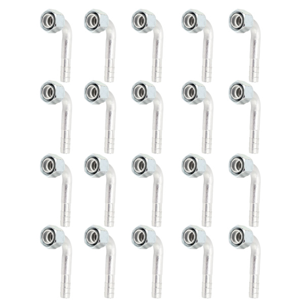 20 stk. 5/8in Aircondition 90 graders Beadlock Aluminium AC Splice Slange Fittings Adapter Connector til Bil Lastbil Ingeniørkøretøj