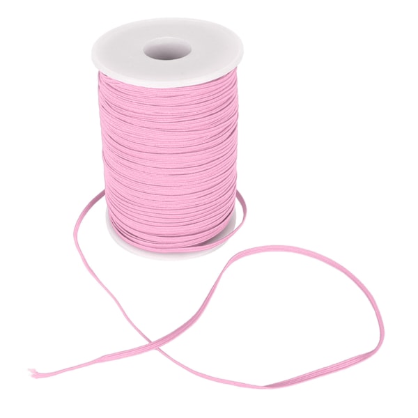 Elastisk ledning 50 Yards 0,1 tommer bred blød fleksibel nylon åndbar vaskbar armbåndssnor til håndværk DIY perler Pink