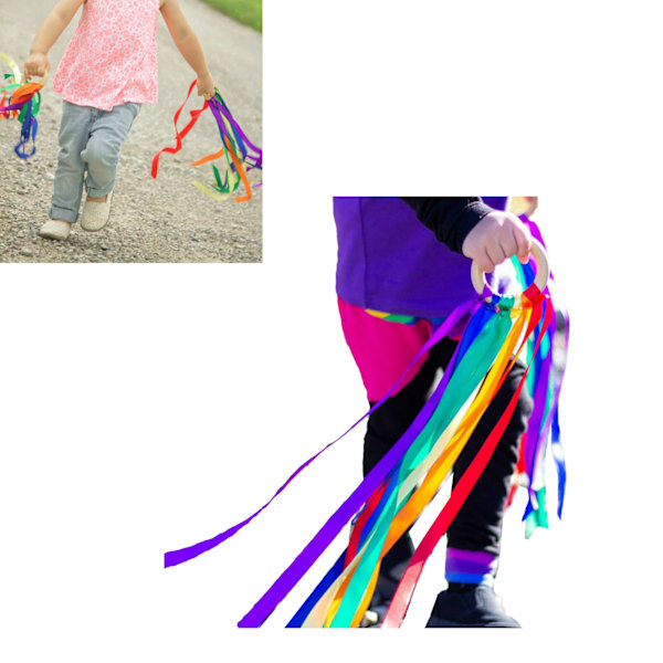 Handband Kite Träring Ljusa Färger Pedagogisk Sensorisk Leksak Band Streamer Kite för Lekrum Dans Typ 1 (Ingen Klocka)
