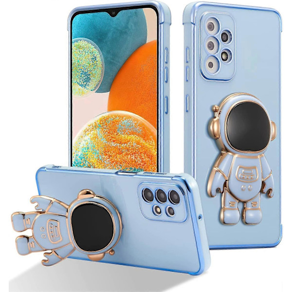 Kompatibel med Samsung Galaxy A23 4G/5G Cover med Sødt Astronaut Støttefod Design Stødsikkert Belægnings Telefon Cover til Galaxy A23 4G/5G - Blå
