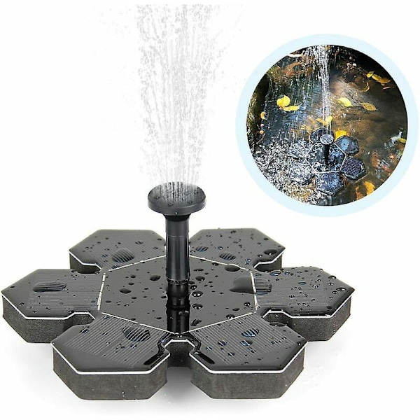 Solcellsdriven fontän, solcellsdriven dammpump utomhus vattenpump solcellspump med monokristallin solpanel fontän