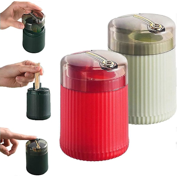 Pop-up Automatisk Tandstikdispenser, Auto Tandstikdispenser, Automatisk Tandstikdispenser zd b2 k 2 stk. Rød lysegrøn