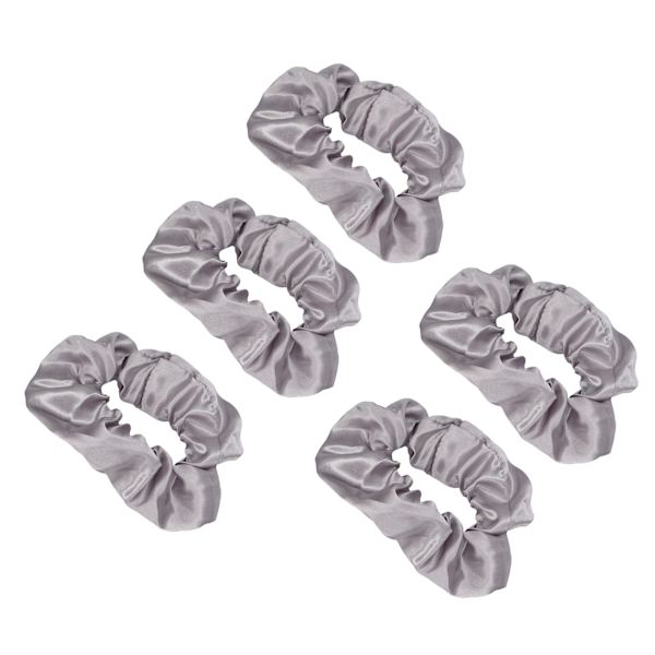 5 stk. lysende scrunchies, lysende grå satin elastisk glød i mørket hårelastik til kvinder