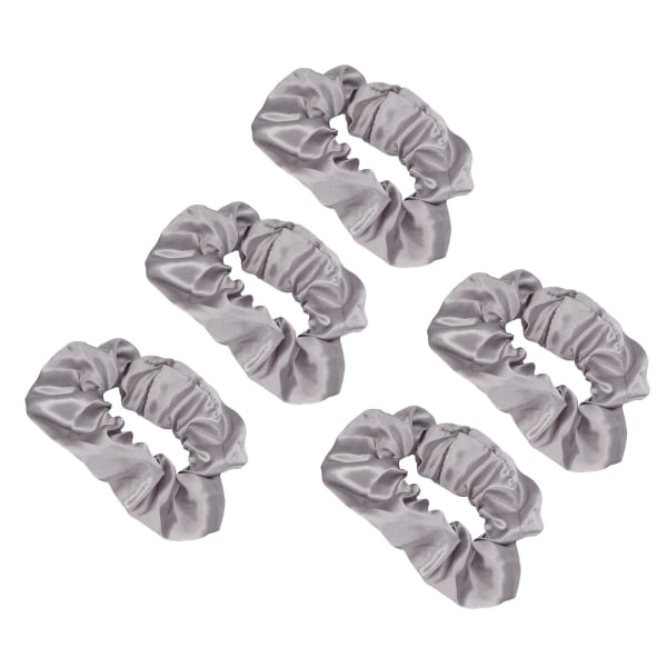 5st Light Up Scrunchies Light Up Grey Satin Elastisk Glow in The Dark Hår Scrunchy för kvinnor