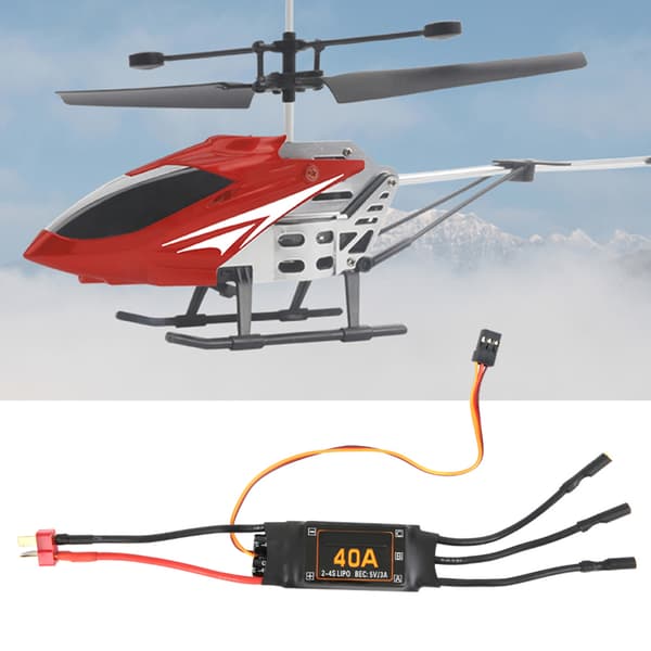 40A hastighetsregulator borstlös ESC RC drönare helikopter FPV delar tillbehör Svart
