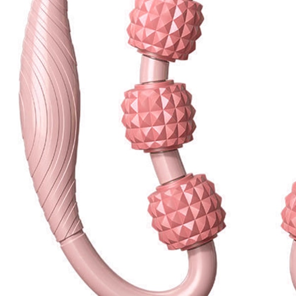 Pyöreät jalkaklemmit 360 astetta 9 pyörää lihasrulla hieroja jalalle, niskalle, kädelle ja käsivarrelle lihasten rentouttamiseen valkoinen persikka vaaleanpunainen
