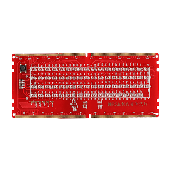 DDR5 RAM-hukommelsesspor-testerkort med LED-lys, bærbar til pc-hovedkort RAM-hukommelsesvedligeholdelse, rød