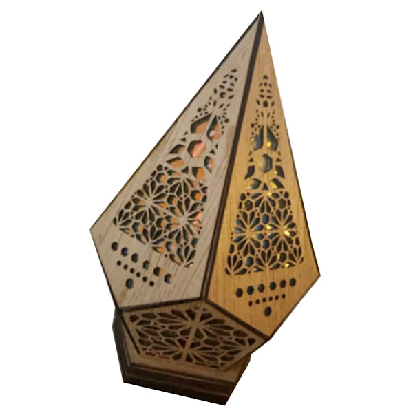 Golvlampa Bohemian Style USB Trä Golvlampa Modern Geometrisk Ljus för Vardagsrum Sovrum