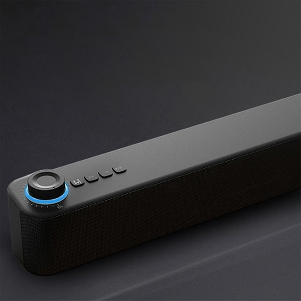 Mini Soundbar med Subwoofer til TV og PC Håndfri Opkald Hjemmebiografhøjttaler med Indbygget Mikrofon Sort