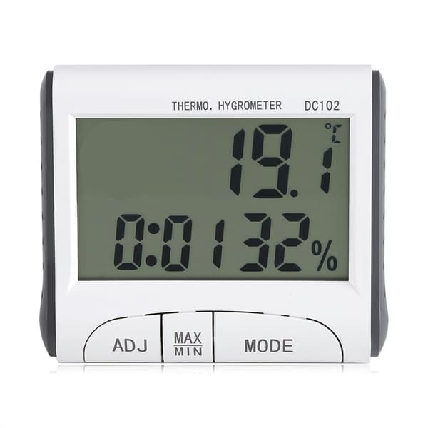 Digitalt LCD Indendørs Termometer Hygrometer Rumtemperatur Fugtighedsmåler Ur