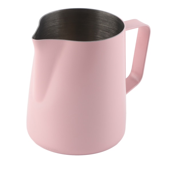 Husholdnings kaffe i rustfritt stål med skummende kannekopp Latte Art Kaffetilbehør 600 ml Rosa