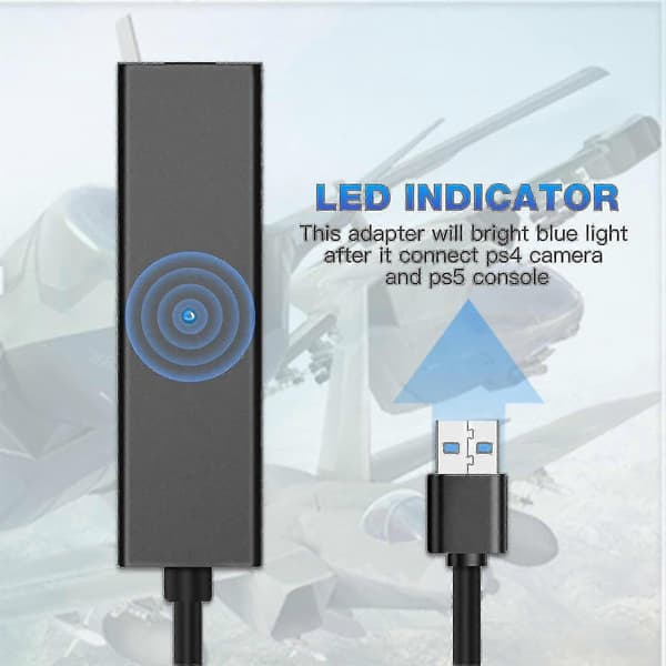 Kameraadapter for PSVR/PS5, PS VR konverterkabel 5 konsoll, USB 3.0 VR spilltilbehør