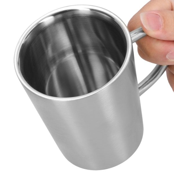 340 ml 304 ruostumattomasta teräksestä valmistettu oluttuppi Kahvivesikuppi, jossa kädensija kaksiseinämäinen juomavälineet ruostumattoman teräksen väri