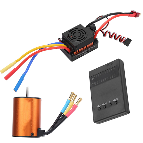 Vedenpitävä 3650 3100KV harjaton moottori 60A ESC ohjelmointikortti yhdistelmäpaketti 1/8 1/10 RC autoon