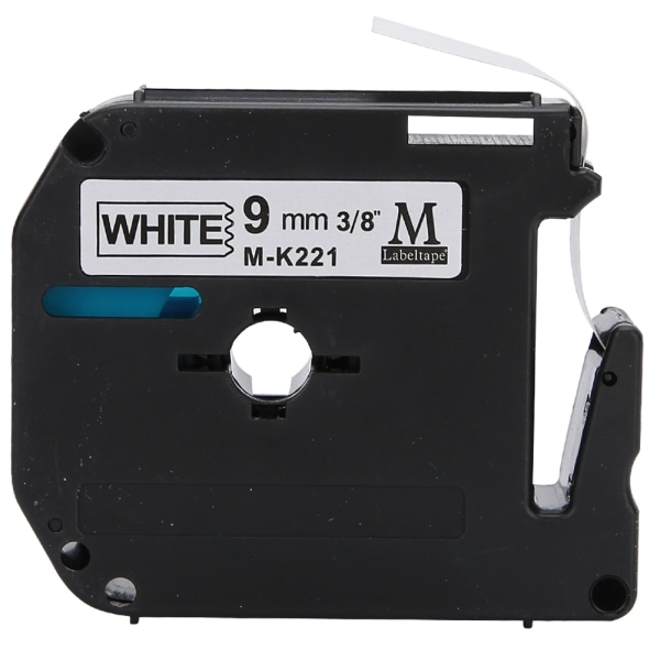 9 mm etikettape Kontorartikler Håndværk Vandtæt fedttæt til Brother etiketprinter PT-65/70/809 mm sort ord på hvid baggrund