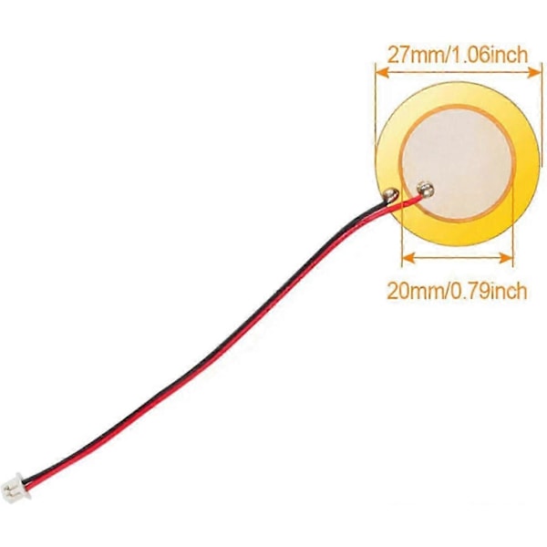 30 st Piezoelement Summer, 27 mm Piezo Akustiska Pickuper, Piezo Konverterelement, Discpickuper, Pickup Summer, Piezo Trigger Summer