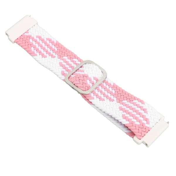 22 mm klockarmband elastiskt flätat nylon justerbart handledsband för Huawei Watch 3 Rosa Vit