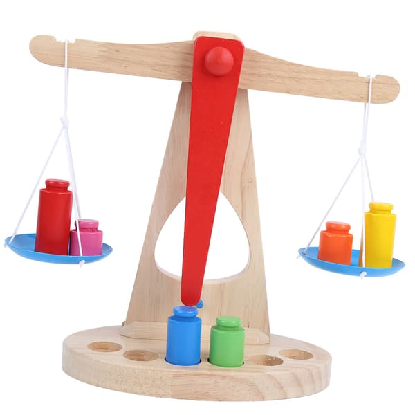 Vægt i træ til balance, pædagogisk legetøj til børn, børnehave, matematikundervisning