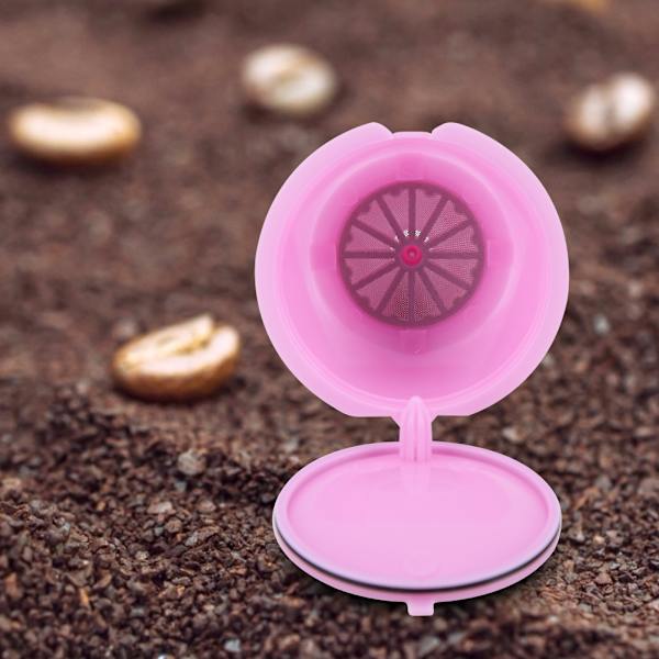 5 st återanvändbara och påfyllningsbara kaffemaskinkapslar som passar för DOLCE GUSTO-serien, lila