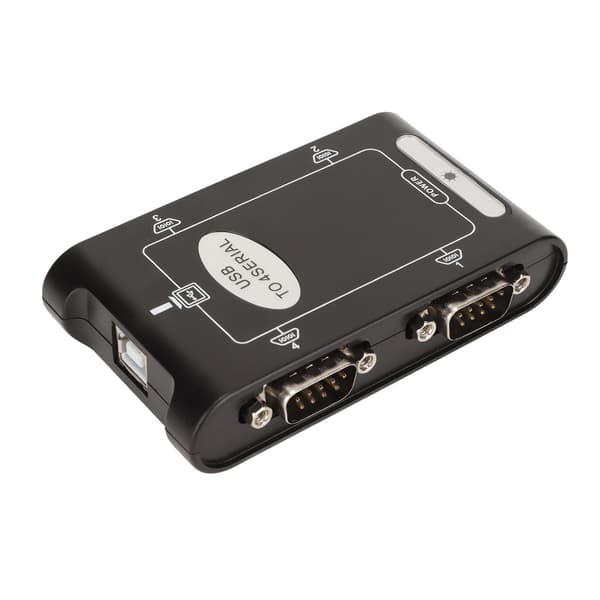 USB till seriell adapter 4 RS232-port COM Reserve Feature DB9 Kompakt USB till RS232-adapter för Windows 10 8 7