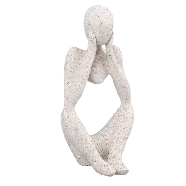 Harpiks Tenker Statue Abstrakt Tenker Figur Tenker Stil Dekorasjon for stue Kontor Bokhylle Sandstein Fokus