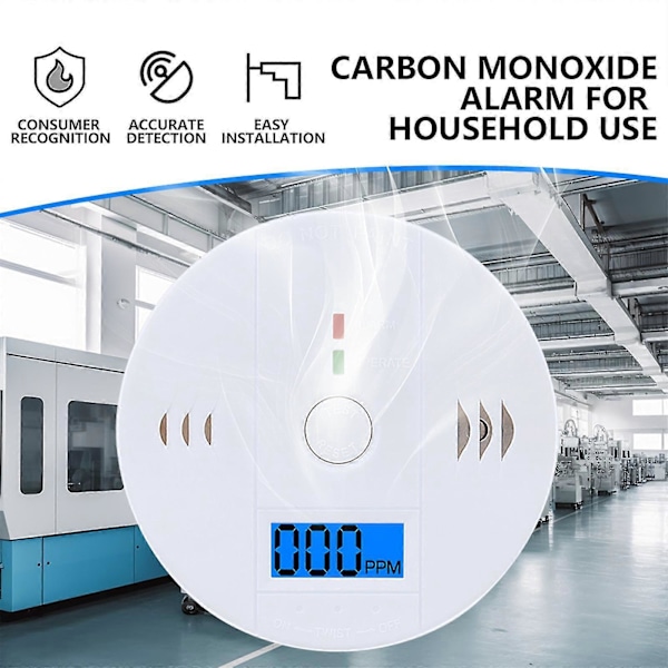 2st Digital Kolmonoxid (CO) Detektor Varningslarm Sensor Batteridriven -GSL