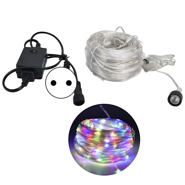 LED Copper Wire Light 164ft 400LED Low Voltage Safe Waterproof Light String Decoration for Garden Party ChristmasEU Plug 100‑240V Colorful Light