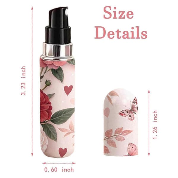 3 Pcs Atomizer Perfume Bottles, Refillable Atomizer with Floral Butterfly Pattern, Portable Travel Container