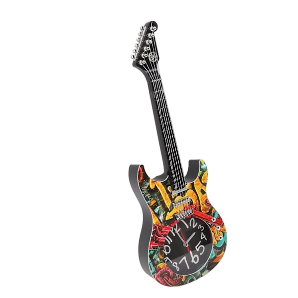 Gitarr Väggklocka Simulering Tid Noggrann Gitarr Klocka Väggdekor för Hem Sovsal Sovrum 5680 Gitarr