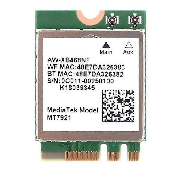 MT7921 WIFI6 2.4G 5G Gigabit Netværkskort M2 5.2 BT Netværkskort Desktop Computer Laptop Indbygget Trådløst Netværkskort