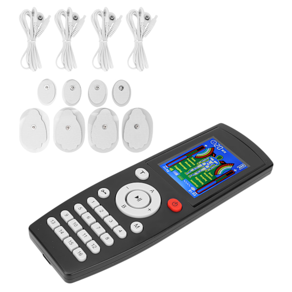 TENS Massager 16 Moduser 4 Kanaler Justerbar Gjenladbar Elektronisk Pulsmassager 110‑240VUK Plugg
