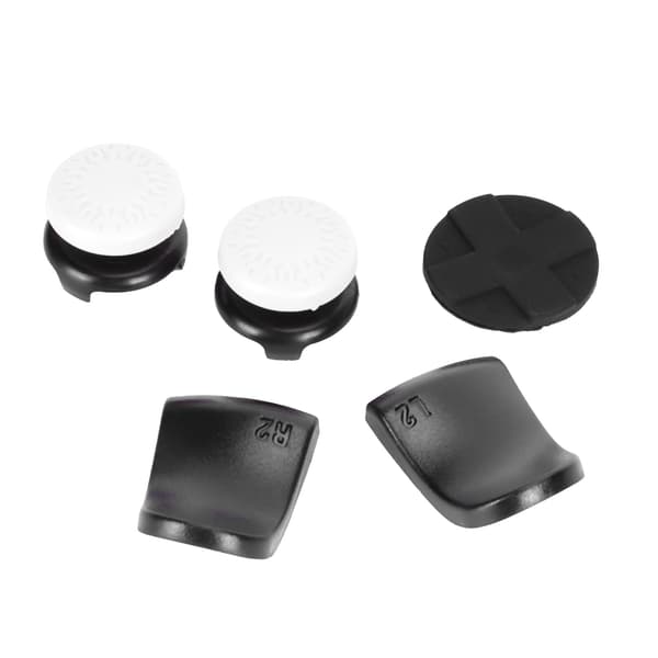 5-i-1 tumspakgrepp nyckelkåpa joystickskydd L2 R2 triggerförlängare för PS5-kontroll Blanc