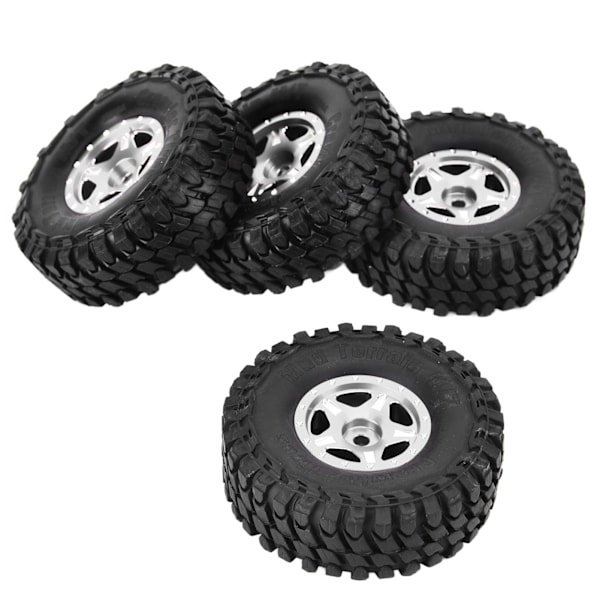 4 st 1/24 RC-bildäck i gummi, RC-fordonshjul, Crawler-bildäck för Axial SCX24 90081 AXI00001 AXI00002, titanfärg