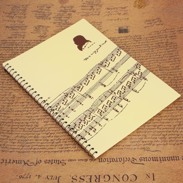 50 sider musikalsk notation Personale notesbog Musikmanuskript skrivepapir (gult partitur)