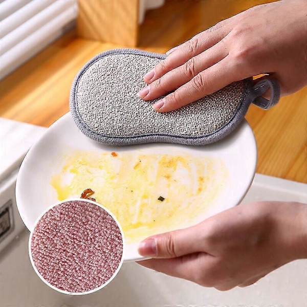 3-pack Tvättbara Disktrasor, Återanvändbar Disktrasor, Mikrofiber Skrubbtrasor, Antibakteriella Dubbelsidiga Svamppads för Rengöring