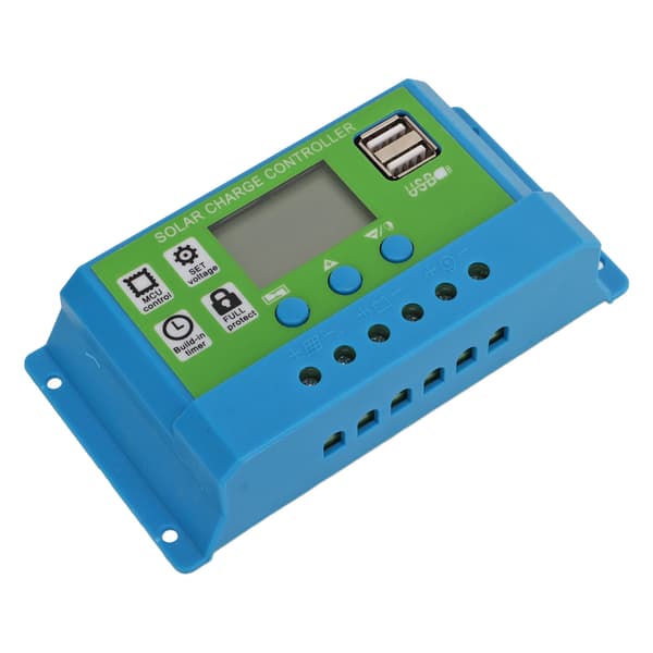 Solladdningsregulator Digital Display Parametrar Justerbar Solpanel Laddningsregulator 12V 24V Adaptiv 10A