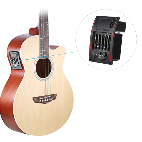 5-bånds akustisk elektrisk guitar Preamp EQ Equalizer Pickup Tuner Instrumentværktøj