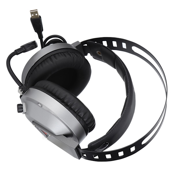 TAIDU-pelikuulokkeet 7.1 Surround Sound -kuulokkeet mikrofonilla, korvatyynyt, LED-valo PC-kannettavalle