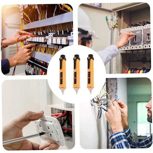Elektrisk Testare Beröringsfri Testare AC 12-1000V Spänningsdetektor Alarm med 3st LED-ljus (Inget Batteri)