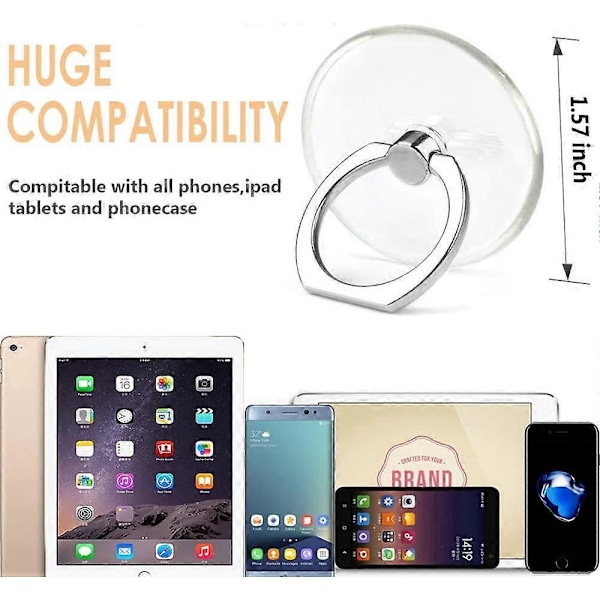 Tlphone Ringhållare 4-pack/Bilhållare 360° Rotation och 180° Telefon Ringgrepp för Tablet PC Skal Smartphone Tlphone Ring Bague Su