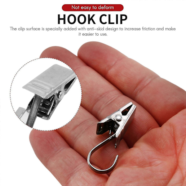 50 st Mindre Stålklämmor Krokar Clip Ringar Metall Ain Clips För Foton, DIY Hantverk Zekai