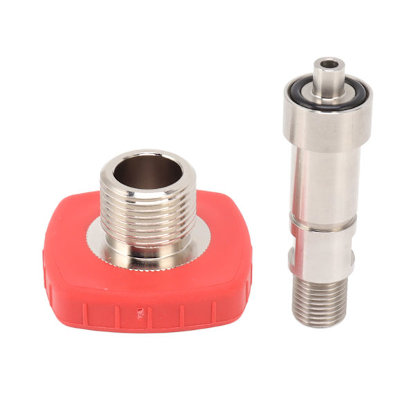 CO2 Tank Connector Rød Firkantet G5/8 til 1/4 Bspp Rustfrit Stål CO2 Tank Connector til Udskiftning