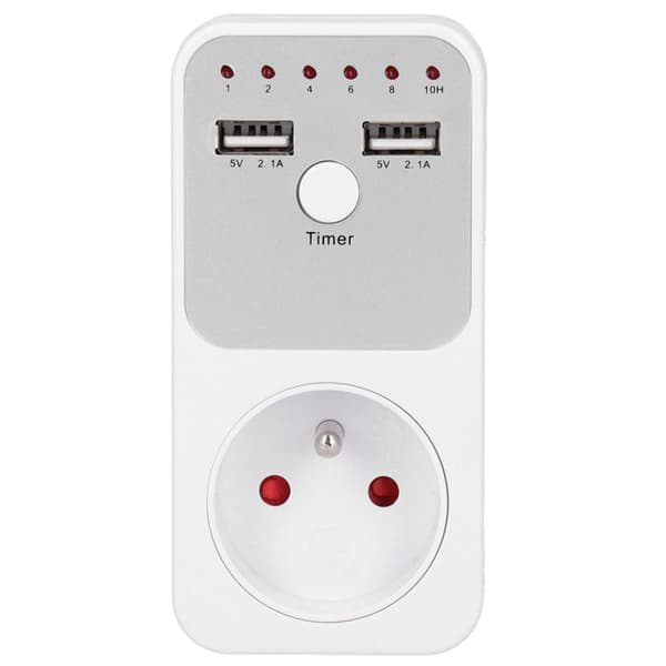 180~260V USB Smart Digital Nedtellingstimerkontakt for datamaskin og telefonlader