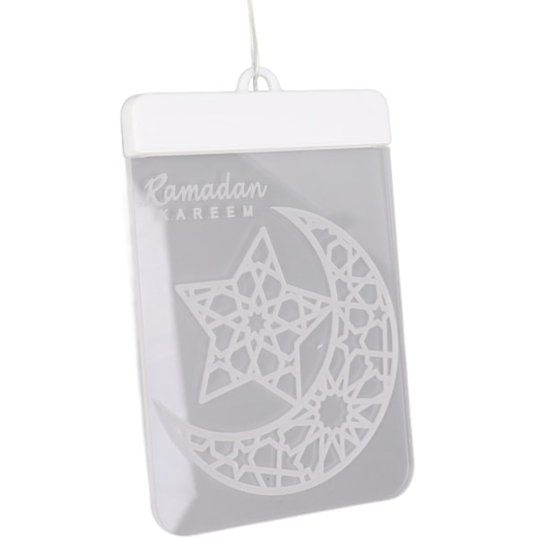 Eid Ramadan Vindueslys 3D Måne og Stjerne Islam Mubarak Ramadan Dekorative Lampe til Udendørs Indendørs Soveværelse Ferie