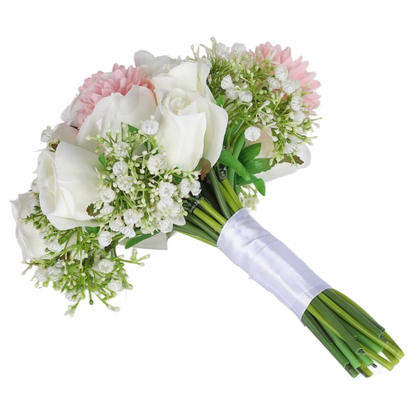 Håller blomma ren elegant romantisk vacker bröllopsbukett för kontor i sovrummet