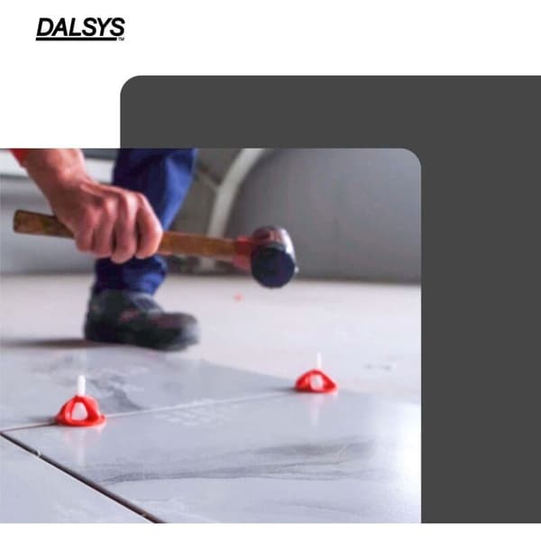 Fliseudjævningssystem, installationshjælpesæt, fliselæggerværktøj, ergonomisk - 3 mm sæt: 200 dele, 100 tapper + 100 hætter