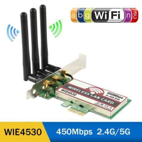 Dual Band 5Ghz/2.4Ghz Pci-E 450M trådlöst wifi nätverkskort för PC